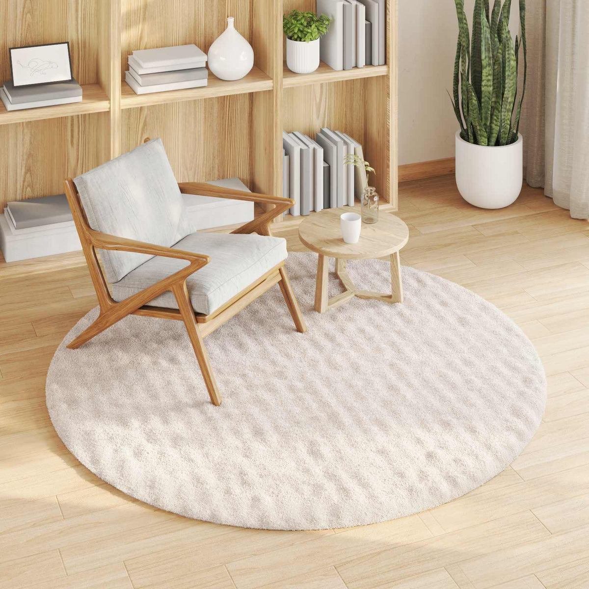 Vidaxl vloerkleden rond sirolo beige ø 160 cm polyester