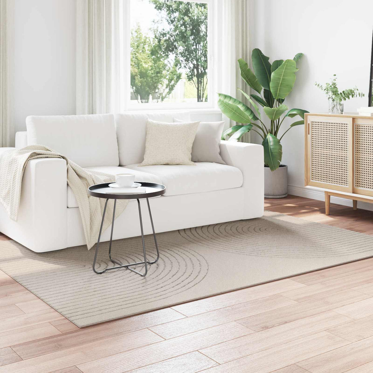 Vidaxl binnen kleed galati crèmekleurig 200 x 140 cm polyester
