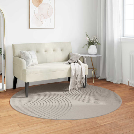 Vidaxl binnen kleed galati crèmekleurig ø 120 cm polyester