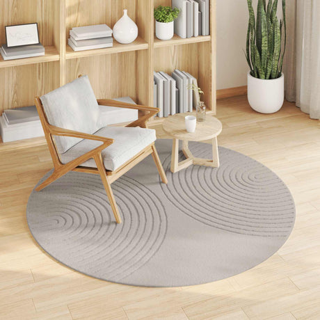 Vidaxl binnen kleed galati crèmekleurig ø 200 cm polyester