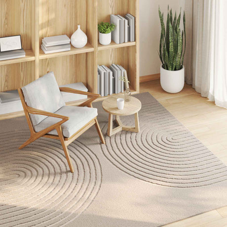 Vidaxl binnen kleed galati beige 120 x 120 cm polyester