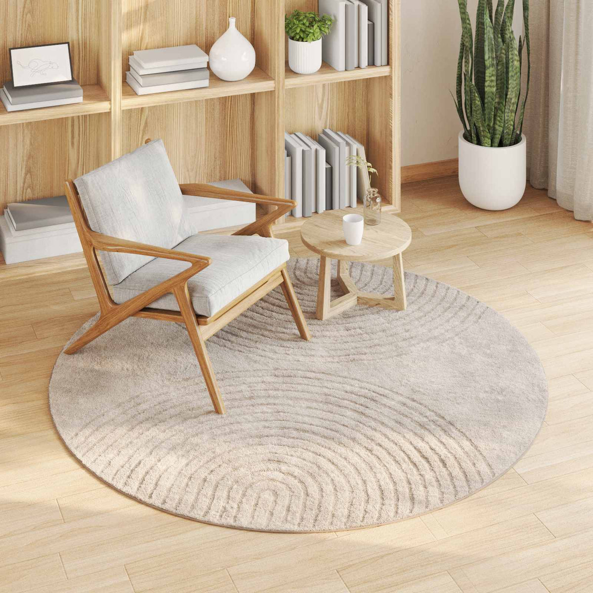 Vidaxl binnen kleed galati beige ø 160 cm polyester