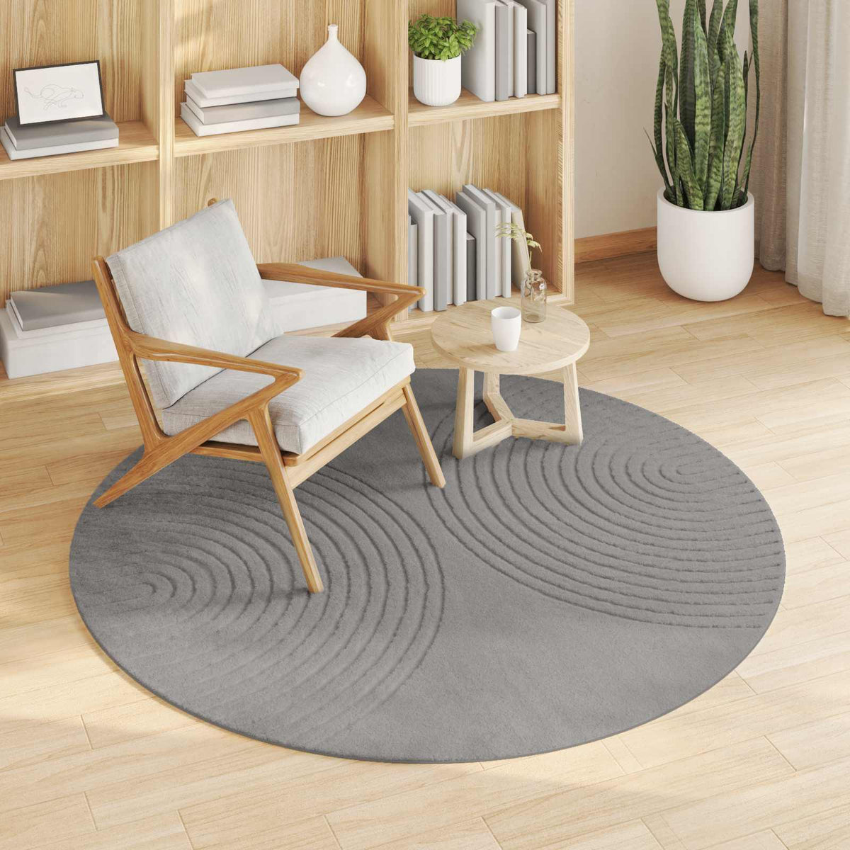 Vidaxl binnen kleed galati grijs ø 200 cm polyester