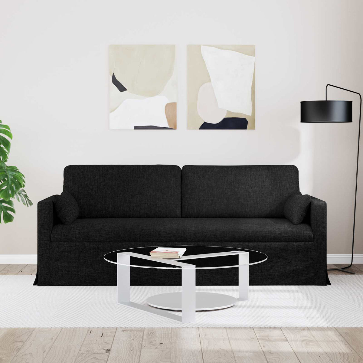 Vidaxl bank zwart 198 x 78 x 80 cm stof