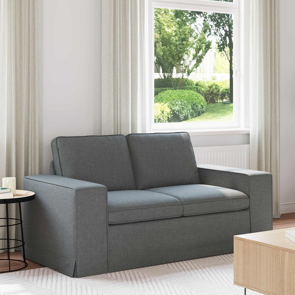 Vidaxl bank donkergrijs 162 x 80 x 82 cm stof