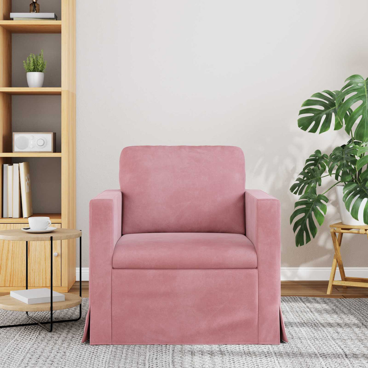 Vidaxl bank roze 78 x 78 x 80 cm fluweel
