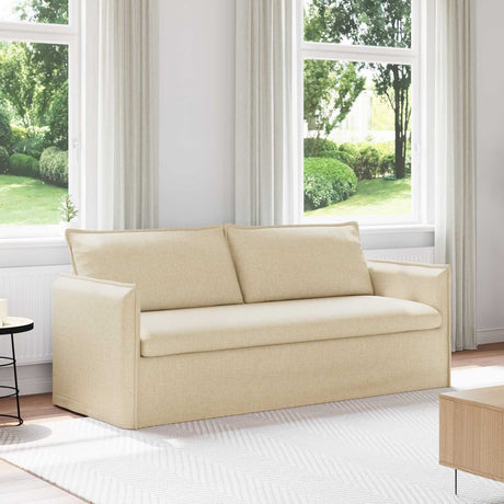 Vidaxl bank crème 196 x 82 x 85 cm stof