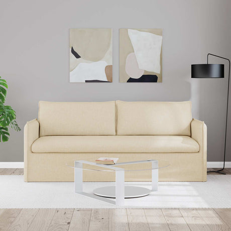 Vidaxl bank crème 196 x 82 x 85 cm stof