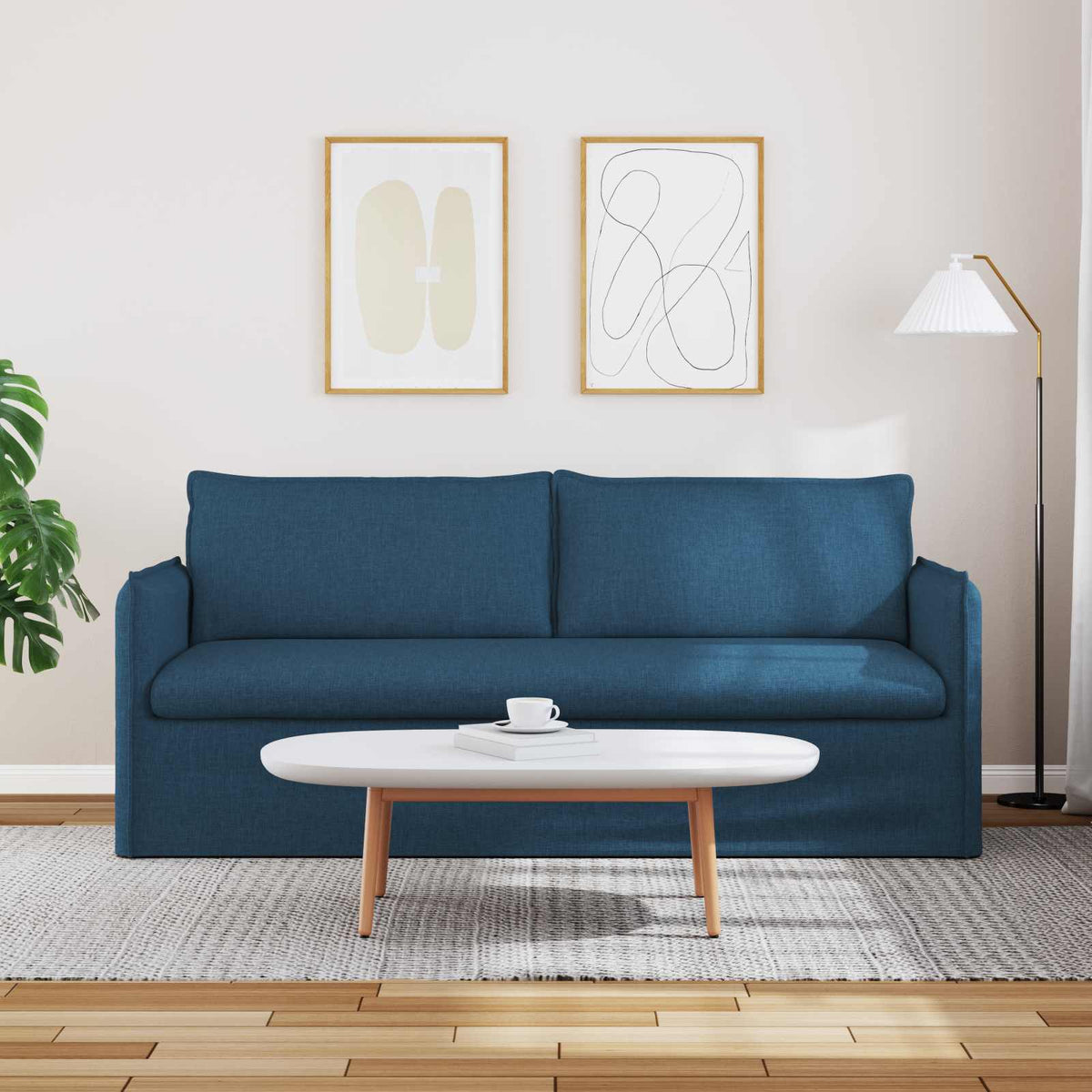 Vidaxl bank blauw 196 x 82 x 85 cm stof