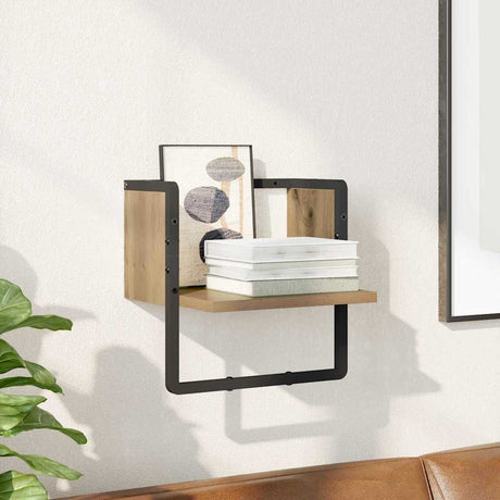 Vidaxl wandplank muurmontage ambachtelijk eiken 30 x 25 x 30 cm
