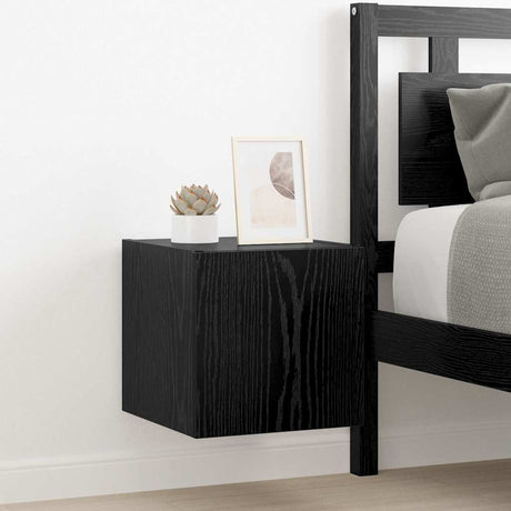Vidaxl tv wandkast 30,5 x 35 x 30 cm zwart eiken bewerkt hout