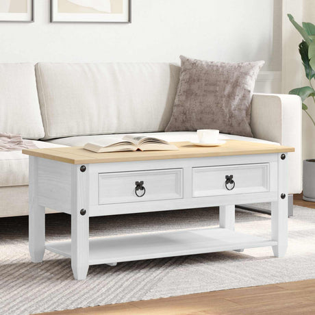 Vidaxl salontafel wit 100 x 48 x 45 cm massief grenenhout