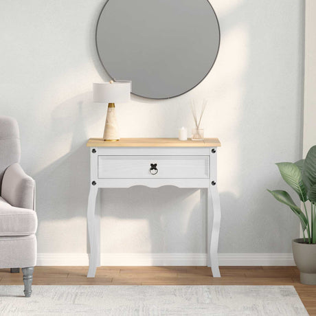 Vidaxl console tafel wit 73 x 35 x 73 cm massief grenenhout