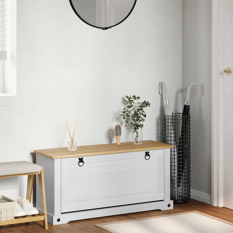 Vidaxl schoenenkast corona 99 x 32 x 47 cm massief grenenhout wit