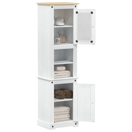 Vidaxl badkamerkast wit 50 x 40 x 185 cm massief grenenhout