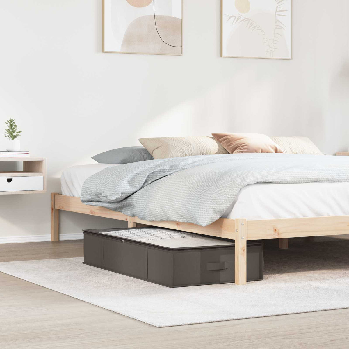 Vidaxl opbergdoos met transparant bovenraam grijs 90 x 48 x 15 cm