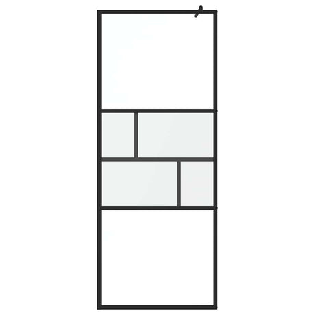 Vidaxl inloop douche wand zwart 80 x 195 x 0,5 cm glas en aluminium