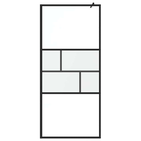 Vidaxl inloop douche wand zwart 90 x 195 x 0,5 cm glas en aluminium