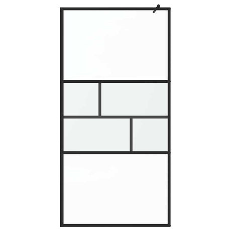 Vidaxl inloop douche wand zwart 100 x 195 x 0,5 cm glas en aluminium