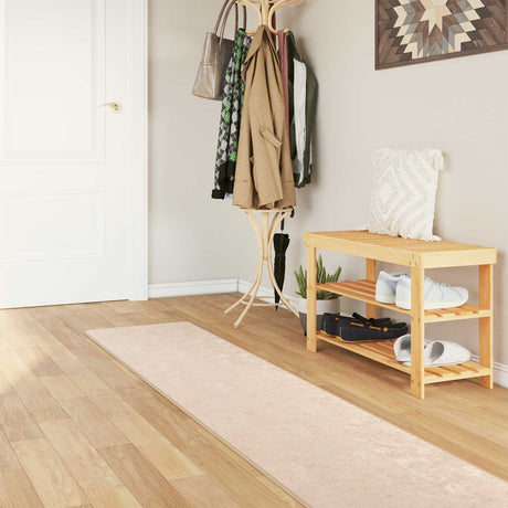 Vidaxl vloerkleedloper marsa crèmekleurig 50 x 250 cm polyester en pvc
