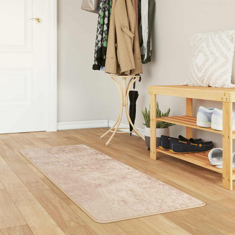 Vidaxl vloerkleedloper marsa beige 50 x 150 cm polyester en pvc
