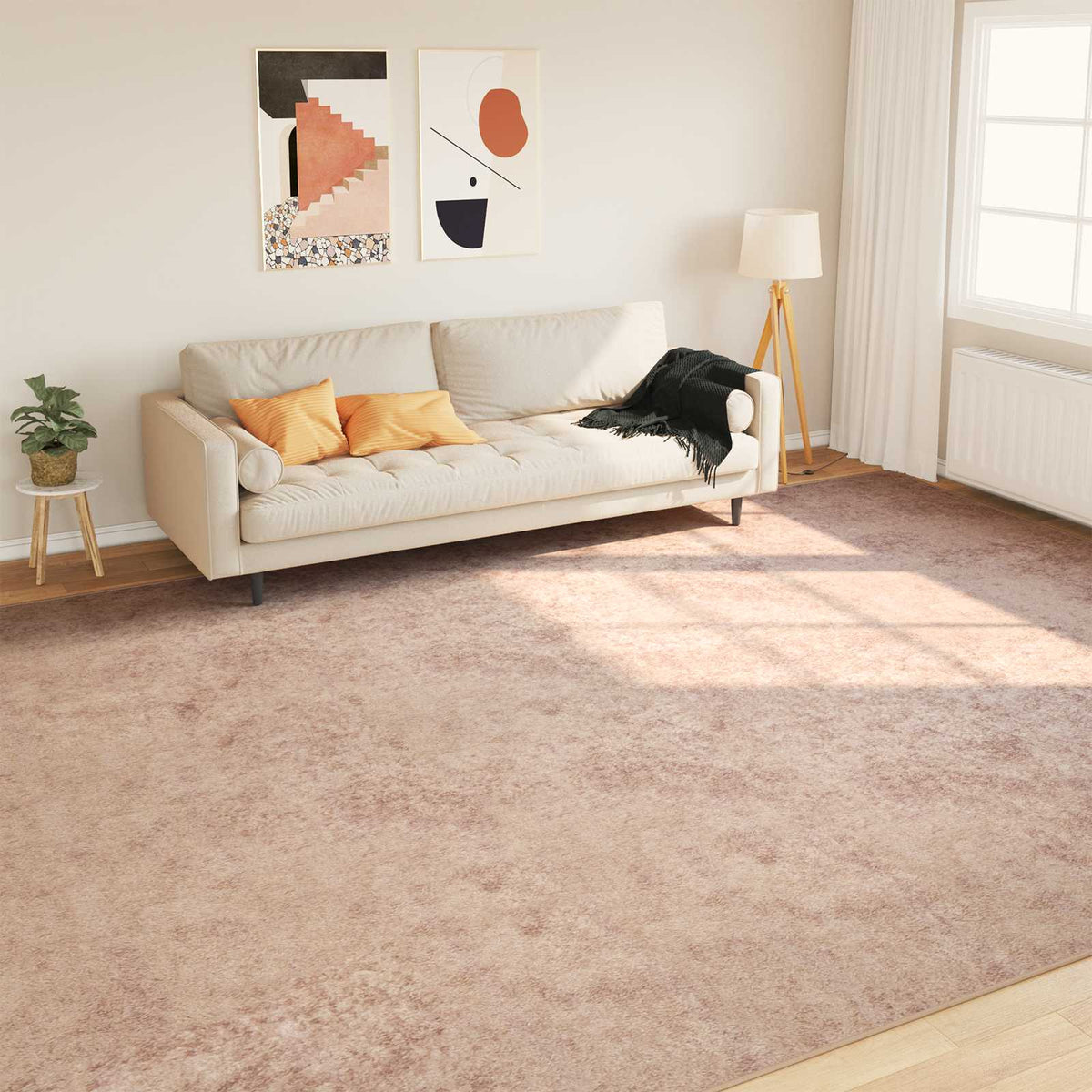 Vidaxl vloerkleedloper marsa zand 300 x 400 cm polyester en pvc
