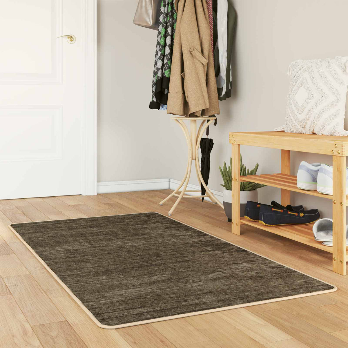 Vidaxl vloerkleedloper marsa bosgroen 80 x 100 cm polyester en pvc