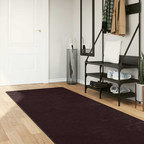 Vidaxl vloerkleedloper marsa antraciet 100 x 400 cm polyester en pvc