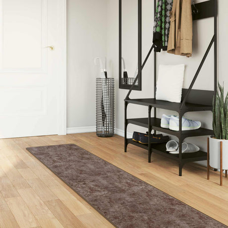 Vidaxl vloerkleedloper marsa grijs 50 x 450 cm polyester en pvc