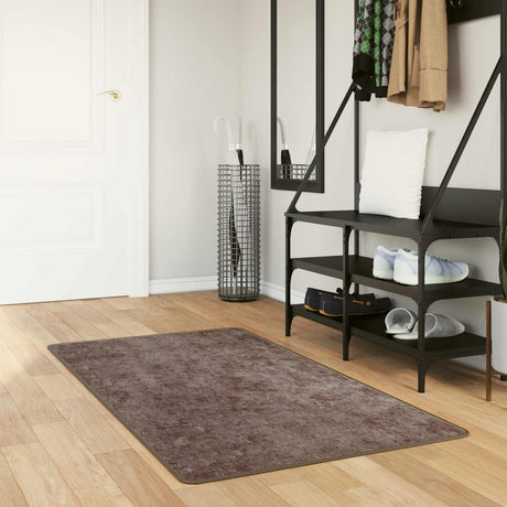 Vidaxl vloerkleedloper marsa grijs 100 x 200 cm polyester en pvc