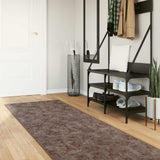 Vidaxl vloerkleedloper marsa grijs 100 x 300 cm polyester en pvc
