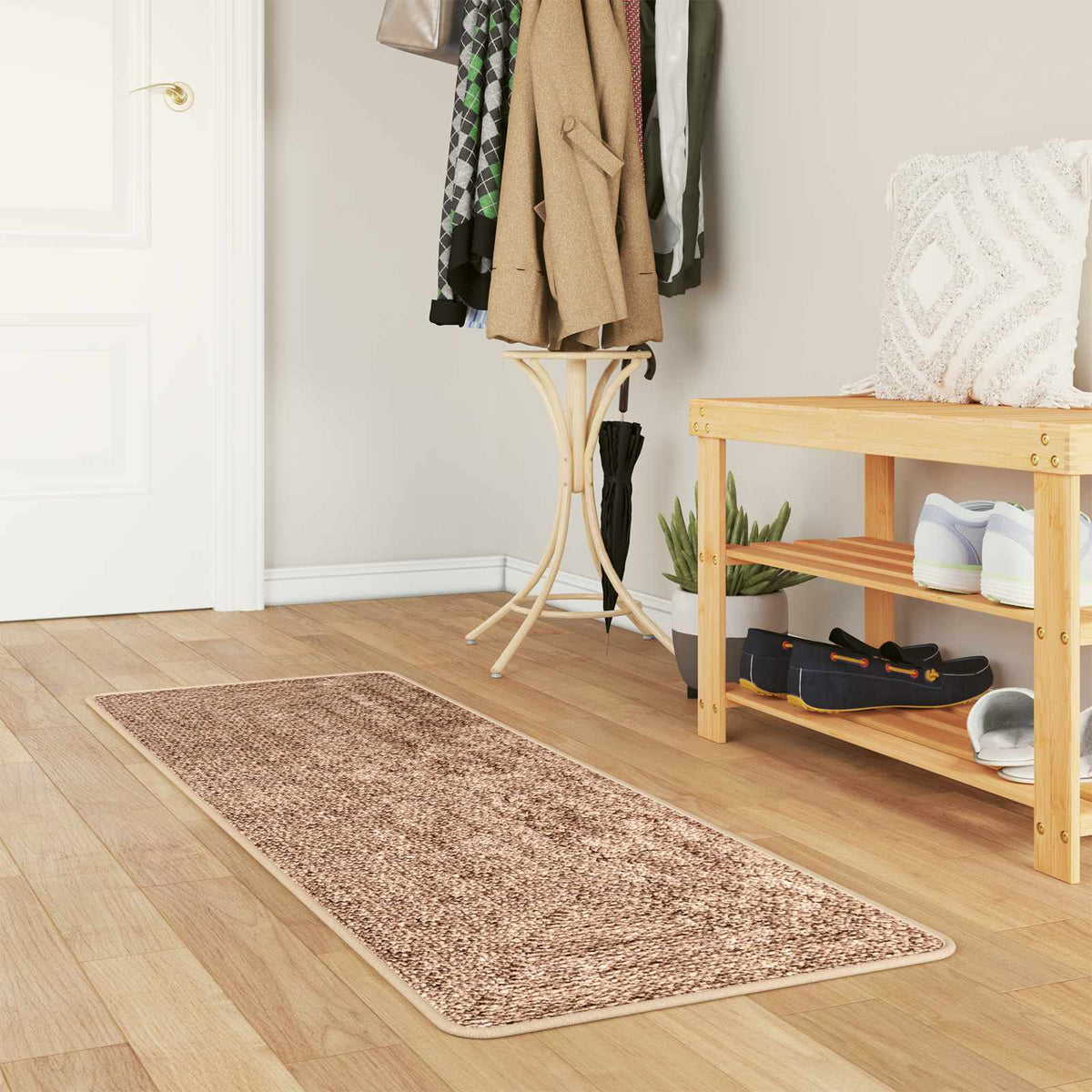 Vidaxl vloerkleedloper marsa geel 50 x 150 cm polyester en pvc