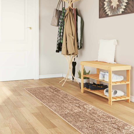 Vidaxl vloerkleedloper marsa bruin 50 x 450 cm polyester en pvc