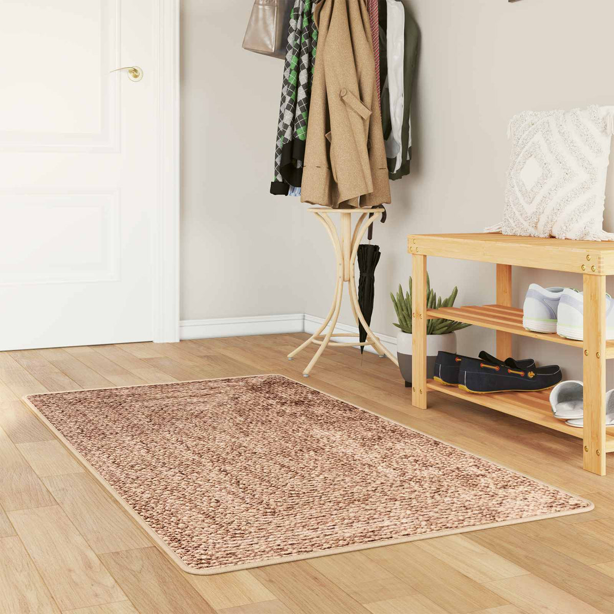 Vidaxl vloerkleedloper marsa geel 100 x 150 cm polyester en pvc