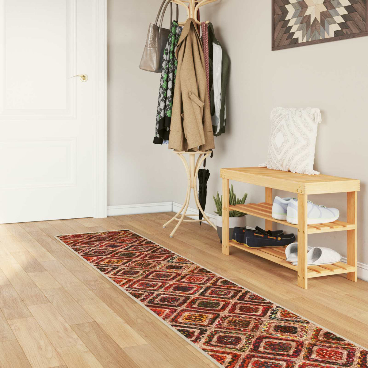Vidaxl vloerkleedloper marsa meerkleurig 50 x 300 cm polyester en pvc