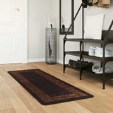 Vidaxl vloerkleedloper marsa zwart 50 x 200 cm polyester en pvc