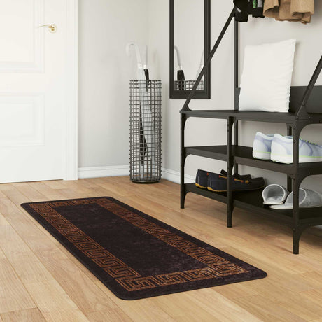 Vidaxl vloerkleedloper marsa zwart 50 x 200 cm polyester en pvc
