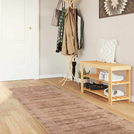 Vidaxl vloerkleedloper marsa wit 100 x 350 cm polyester en pvc