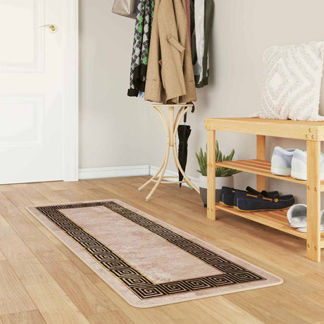 Vidaxl vloerkleedloper marsa beige en zwart 50 x 200 cm