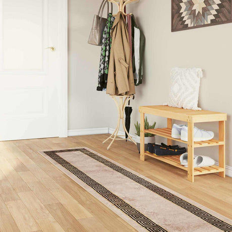 Vidaxl vloerkleedloper marsa beige en zwart 50 x 400 cm