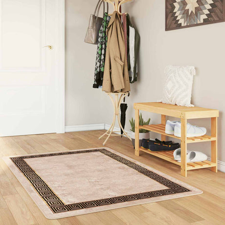 Vidaxl vloerkleedloper marsa beige en zwart 100 x 200 cm