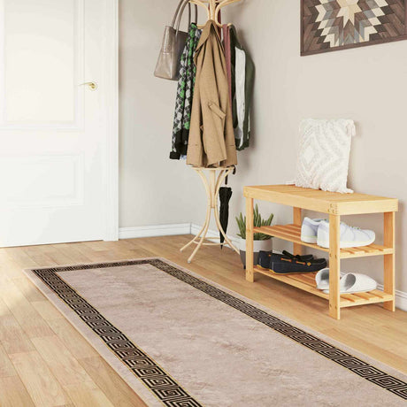 Vidaxl vloerkleedloper marsa zwart 100 x 400 cm polyester en pvc