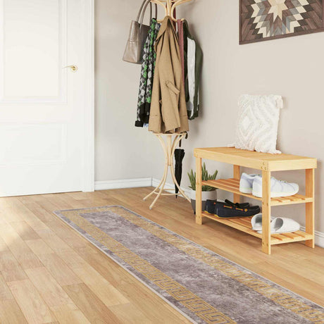Vidaxl vloerkleedloper marsa grijs en goud 50 x 450 cm