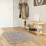 Vidaxl vloerkleedloper marsa grijs 80 x 100 cm polyester en pvc