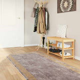 Vidaxl vloerkleedloper marsa grijs 80 x 350 cm polyester en pvc