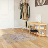 Vidaxl vloerkleedloper marsa grijs 100 x 100 cm polyester en pvc