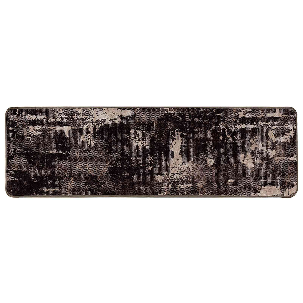 Vidaxl vloerkleedloper marsa zwart 100 x 300 cm polyester en pvc