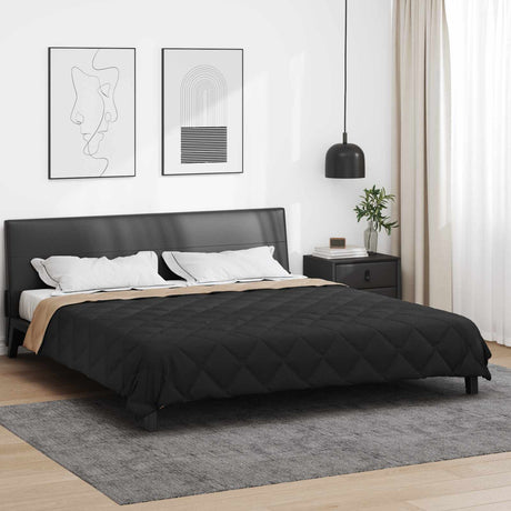 Vidaxl zomerdekbed 220 x 200 cm zomer 200 gsm zwart en taupe
