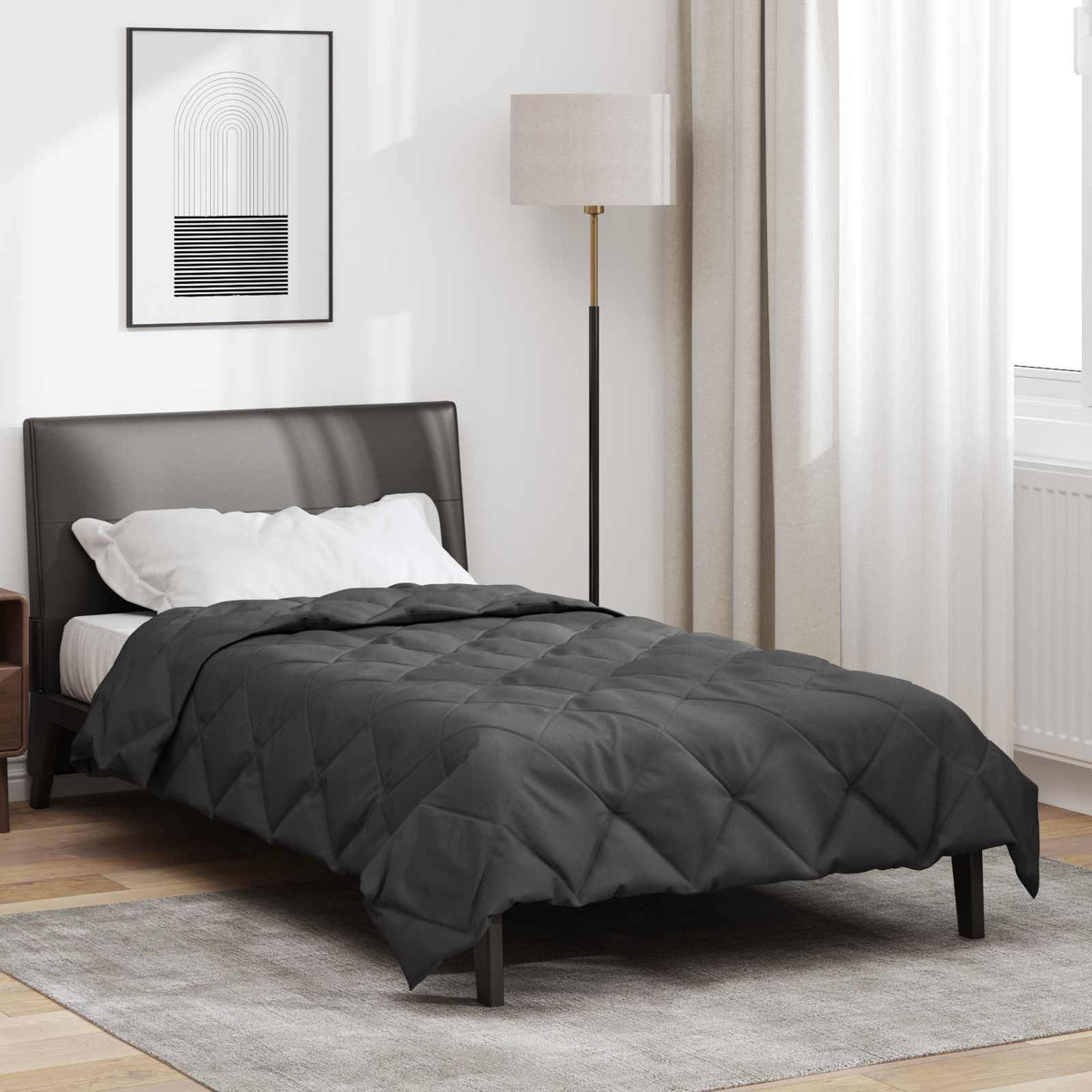 Vidaxl vol jaar dekbed antraciet 155 x 220 cm microfiber