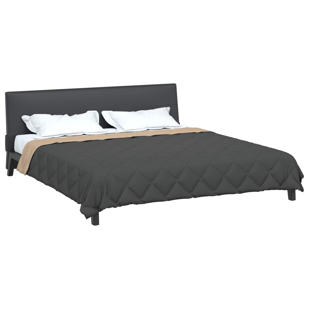 Vidaxl vol jaar dekbed antraciet en taupe 200 x 200 cm microfiber